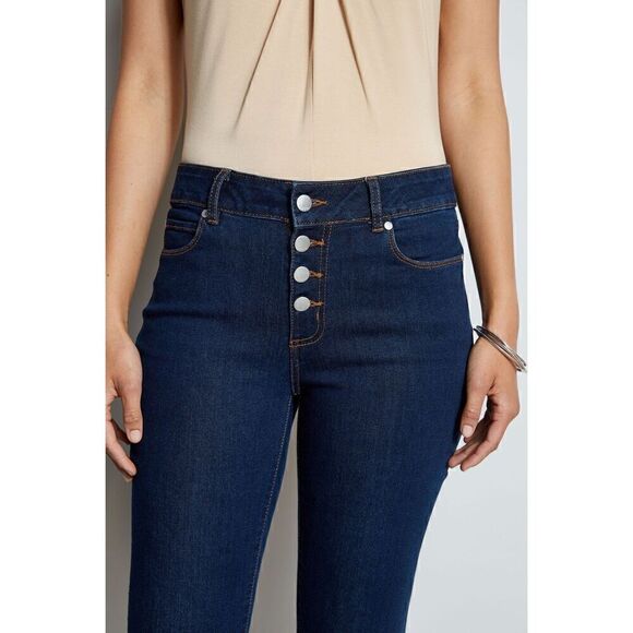 TAHARI Emily SKINNY BUTTON DENIM capri JEANS size 6 BNWT - Picture 4 of 11